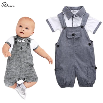

Infant Kids Baby Boys Clothes Shirt T-shirt+Braces Pants Outfit,2pcs Newborn Babies boy Summer t-shirt+Bib Outfits Set Clothing