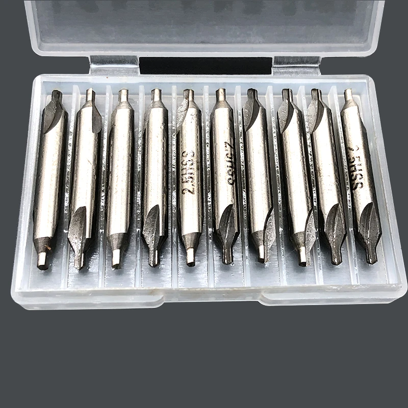 10Pcs 2.5mm Center Drill Countersinks 60° Degree Combined Drill Tool Set