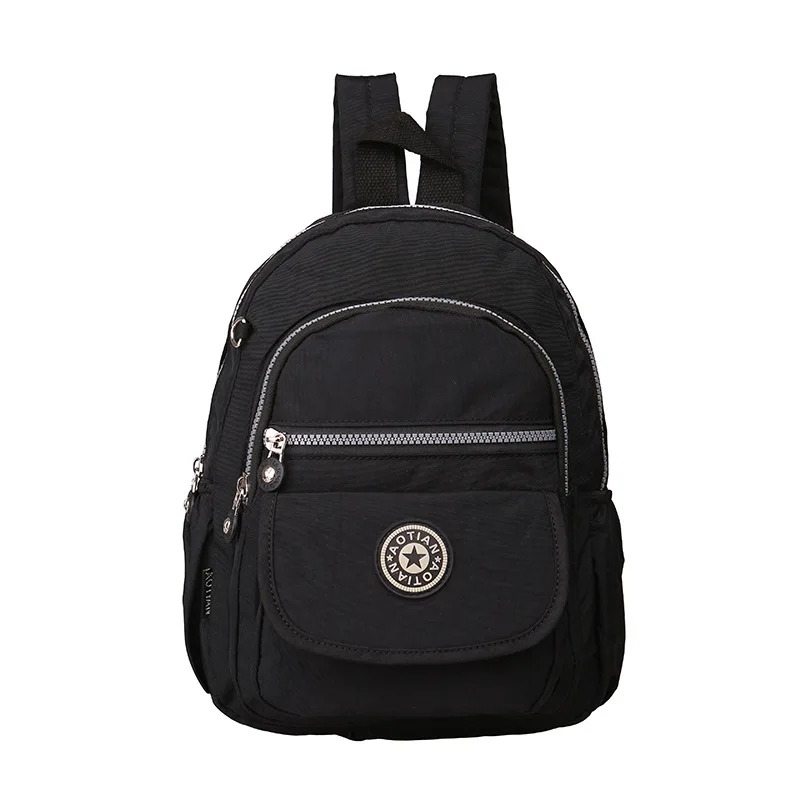 Женский рюкзак для девочек-подростков, нейлоновый рюкзак, Женский Школьный рюкзак, женская школьная сумка, рюкзак, маленький рюкзак через плечо, сумка - Цвет: Черный