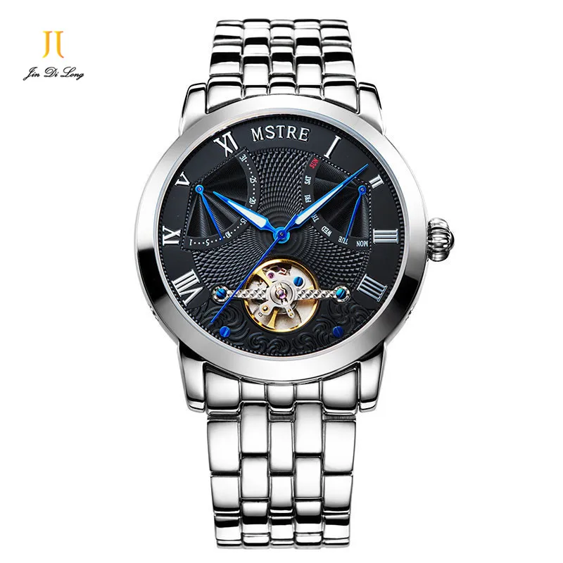 Brand Classic Luxury Business Watches Men s Automatic Self wind Wrist Watch Stainless Steel Sapphire Tourbillon