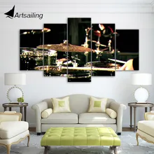 5 Pieces Canvas Paintings Printed Drummms Musical Instruments Wall Art Canvas Modular Living Room Bedroom Home Decor CU-1321A
