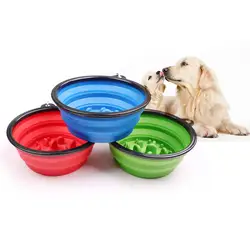 Складная миска для собак для медленного приема пищи собака bowlскладная ПЭТ Тавель чаша портативный дозатор корма миска для кошки для