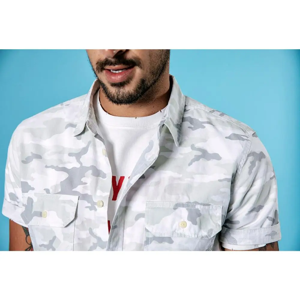 SIMWOOD 2019 الصيف جديد التمويه قمصان الرجال السراويل كم 100% القطن هاواي قميص تنفس زائد حجم العلامة التجارية الملابس 190265 SIMWOOD 2019 الصيف جديد التمويه قمصان الرجال السراويل كم 100% القطن هاواي قميص تنفس زائد حجم العلامة التجارية الملابس 190265