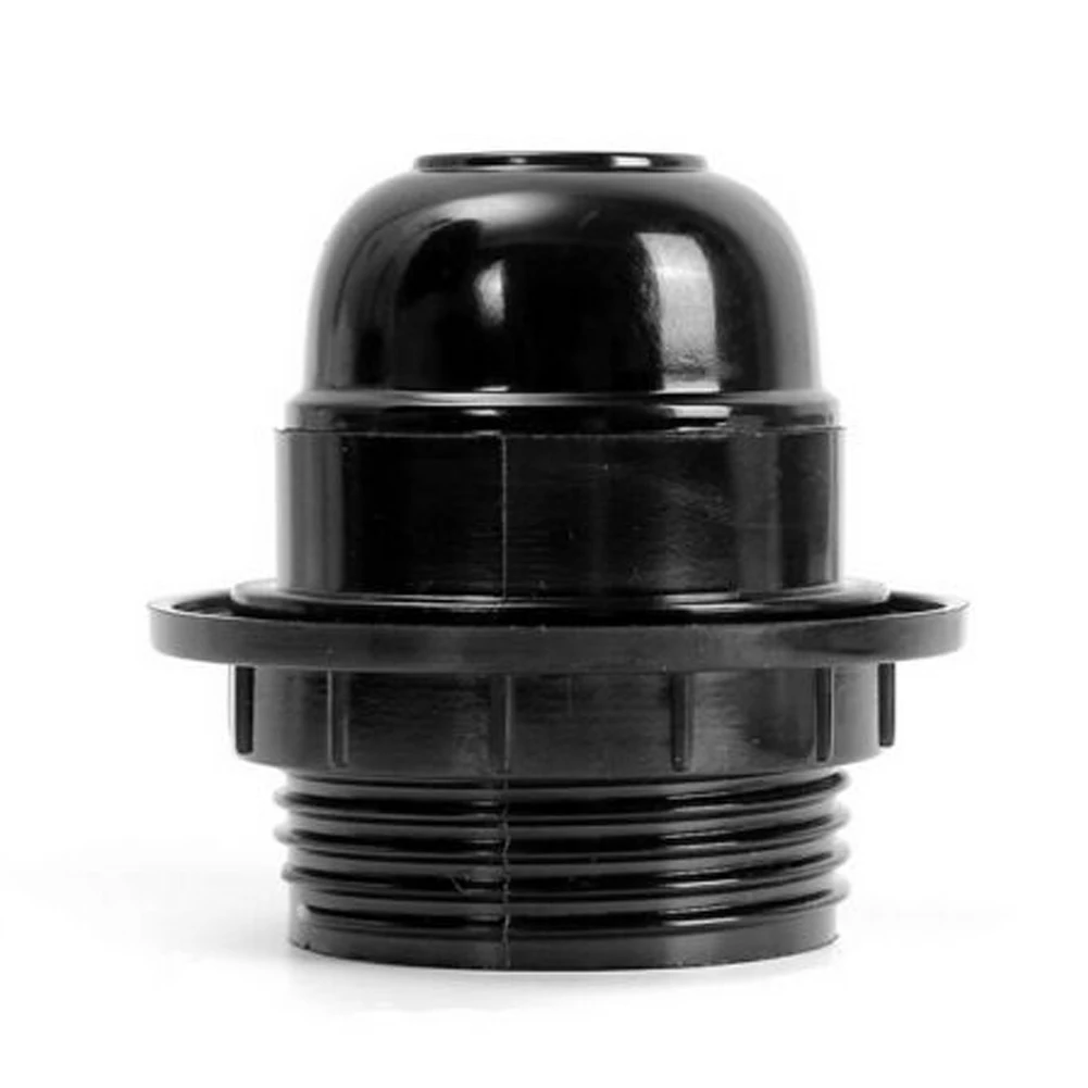 1 шт. 4A 250 в E27 винтовая лампочка держатель лампы подвесной разъем абажур кольцо-ошейник карты типа полузуб держатель лампы - Цвет: Черный