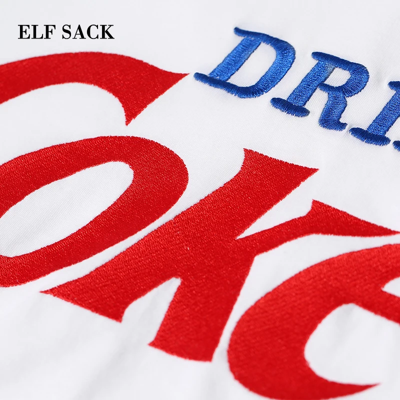 ELFSACK, осень, новинка, Женский комплект из 2 предметов, хлопок, Повседневный, длинный рукав, буквы, о-образный вырез, пуловеры, женские свитшоты и мини юбки для женщин
