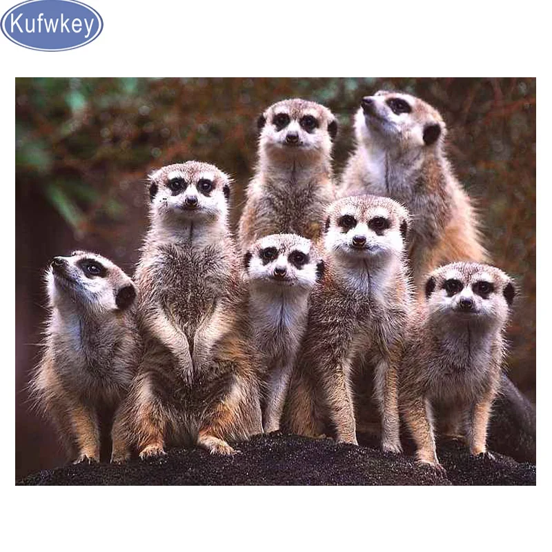 Meerkat Family Diamond Embroidery Animal Diamond Painting Scenery Cross