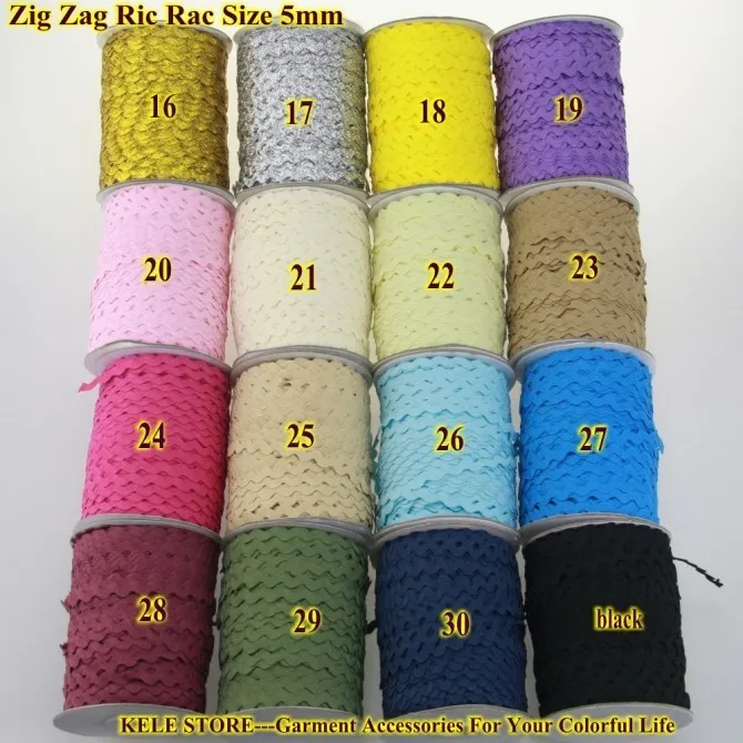 Zig zag Ric rac лента, ширина 5-6 мм, 100 м/рулон, для DIY аксессуаров для украшения, сплошной цвет швейные изделия