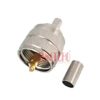 10 pcs RF 50ohm teflon brass rg142 rg141 lmr195 rg58 cable uhf male pl259 connector