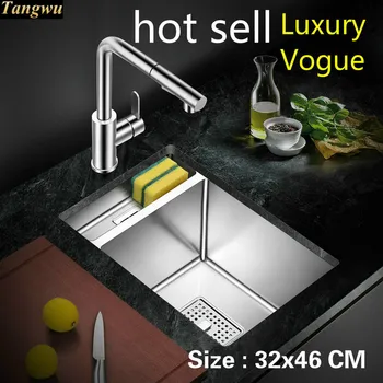 Buy Free Shipping Apartment Mini Standard Kitchen Manual Sink Single Trough Food-grade 304 Stainless Steel Hot Sell 320x460 Mm