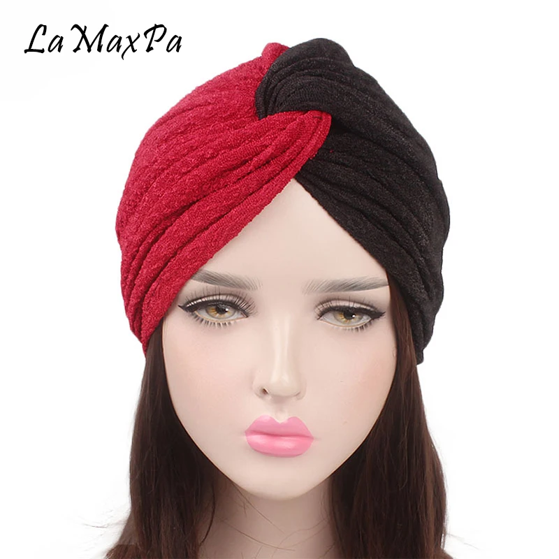 LaMaxPa Fashion Hijabs For Women Patchwork Cotton Head Scarf Femme