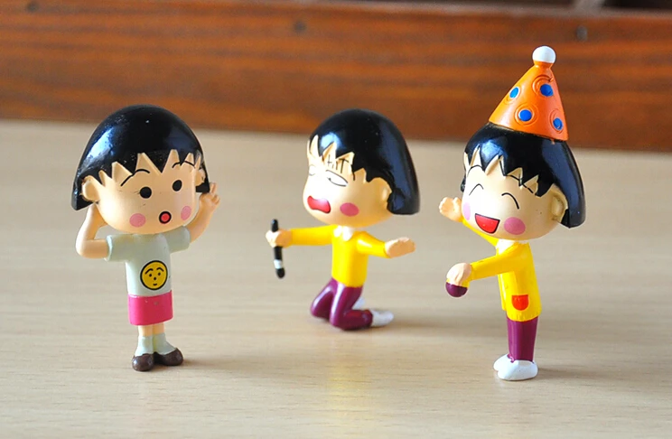 12 шт./лот 5 см Chibi Maruko Чан Фигурки Сакура Момоко Куклы ПВХ Фигура Гараж Комплект Игрушки Brinquedos Аниме