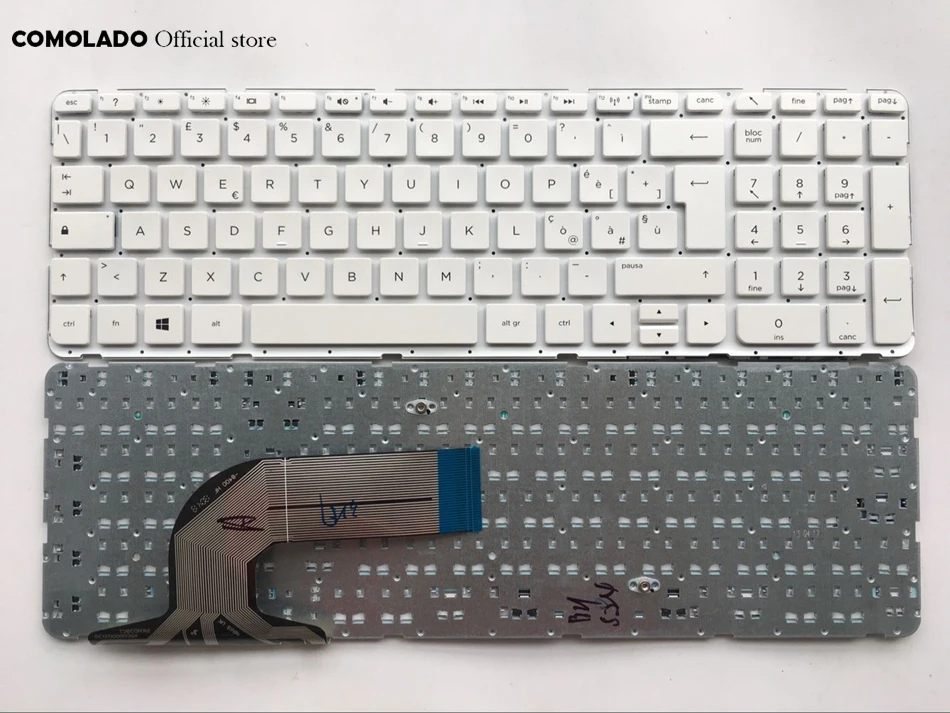 Это итальянская клавиатура для HP Pavilion 15-e 15-n 250 G3 255 256 белая без рамки IT Layout |