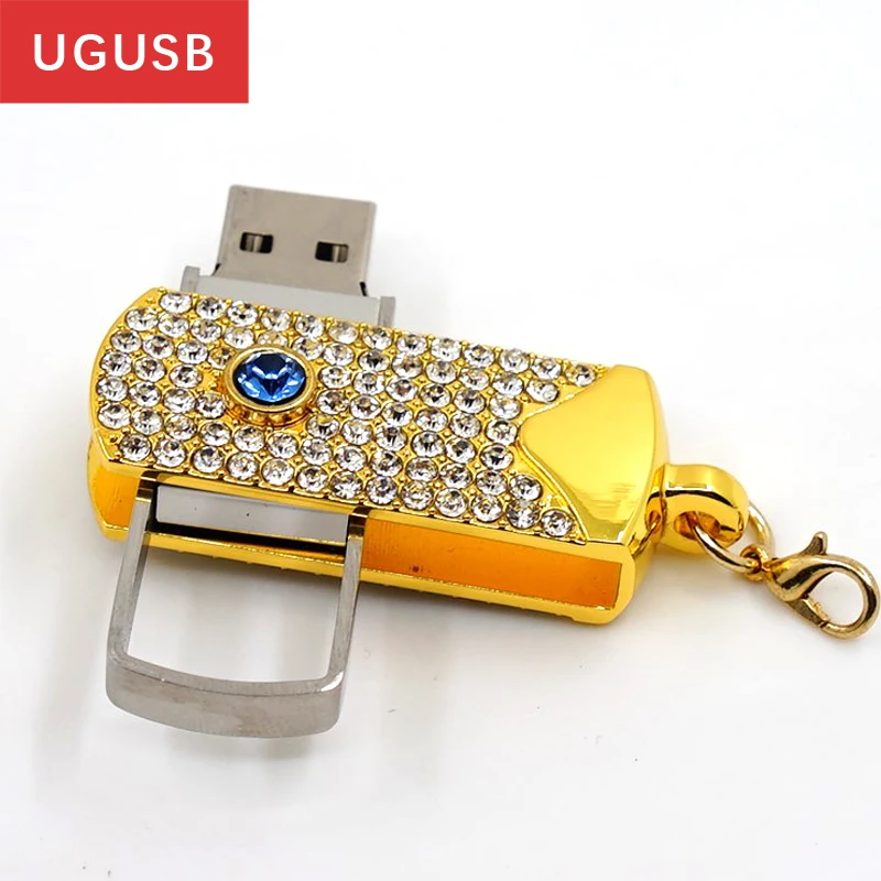 Модные золотые Кристалл карту флэш памяти с интерфейсом usb Флеш накопитель pendrive