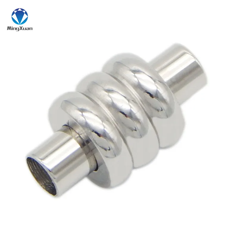 

2pcs Stainless Steel Silver Tone 3-7mm Round Leather Strong Magnetic Clasps Connector Clasp For Bracelet Jewelry DIY Findings