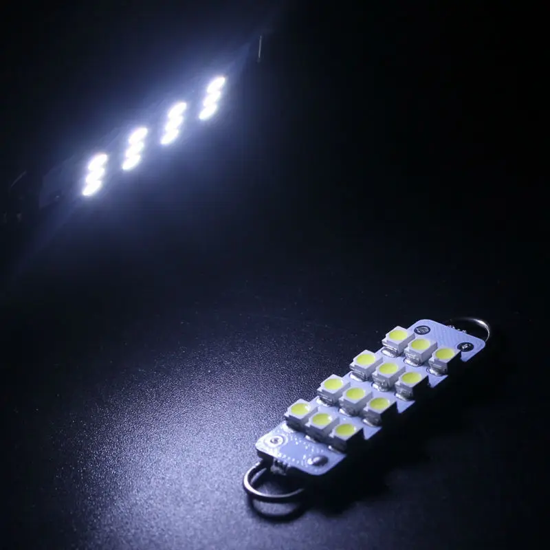 1 шт. дневной свет 44 мм 3528 12 SMD белый синий красный розовый Автомобильный