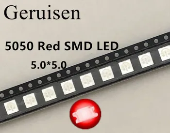 

4000PCS/LOT Surface Mount New Real Rushed 5050 Red Smd Plcc-6 3-chips Ultra Bright Light-emitting Led Diodes