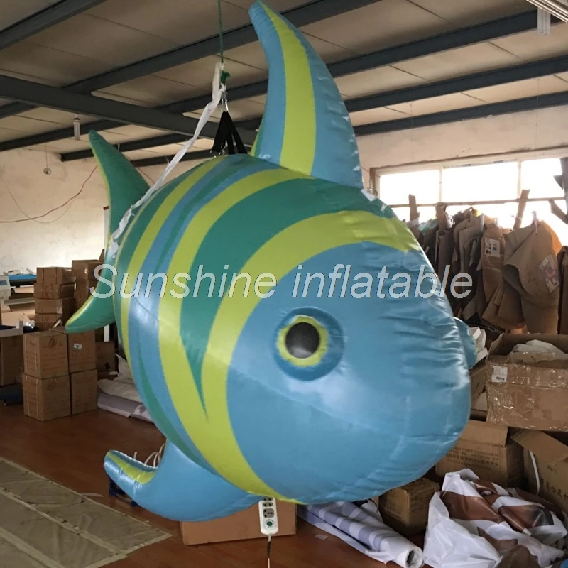 

Colorful hanging inflatable fish balloon with led supermarket ceiling decoration for events