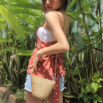 

Summer Weaven Women Straw Messenger Bags Shell Mini Beach Bag Small Children Kid Croosbody Shoulder Bag Lady Handbag mini size
