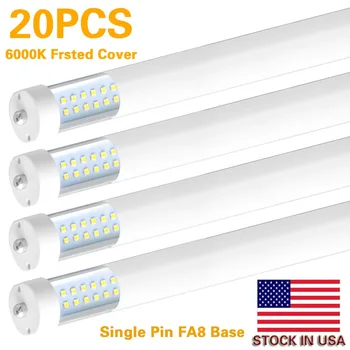 

10 PCS-T8/T10/T12 8ft Led Shop Lights,8ft Single Pin FA8 Base,8FT LED Bulbs Tube Light 65W 7500LM, 6000K 4000K,Clear/milky Cove
