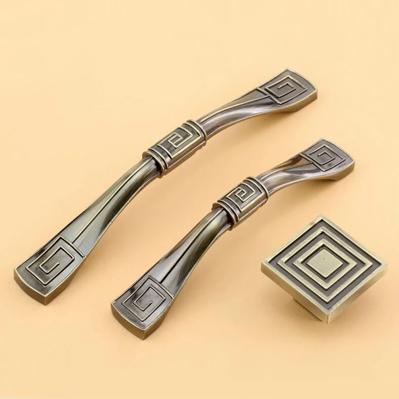 Vintage Kitchen Handle 1PCS Bronze Alloy Cabinet Drawer Wardrobe Closet Door Knob Pull Double Hole 96/128mm|Ручки шкафа| |