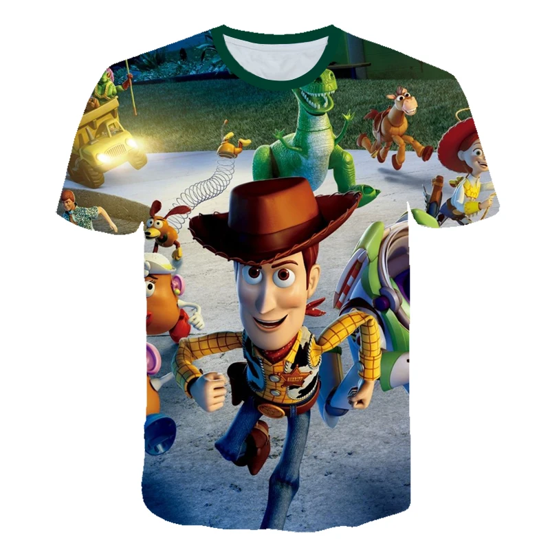 

2019 New movie Toy Story 4 3D Printed Children T-shirt F funny Short Sleeve Baby kids Cartoon T shirt