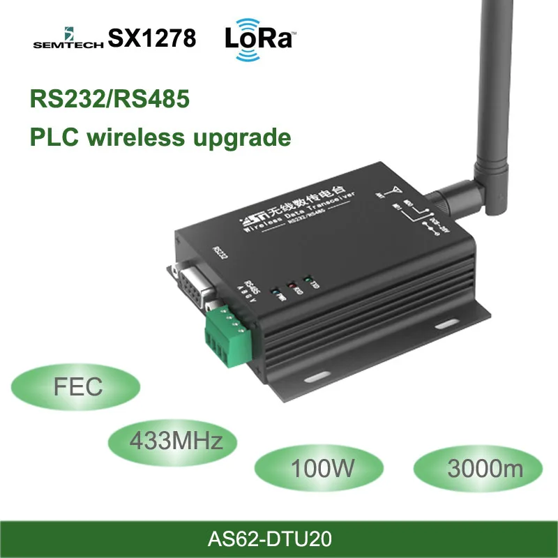 

433MHz LoRa SX1278 RS485 RS232 Interface rf DTU Transceiver 3km FEC Wireless uhf Module 433M rf Transmitter and Receiver