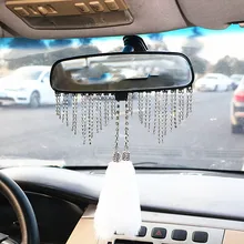 Ledtengjie мода автомобиль Украшения полноценно алмаза автомобилей Подвеска Зеркало заднего вида кулон стайлинга автомобилей Салонные аксессуары