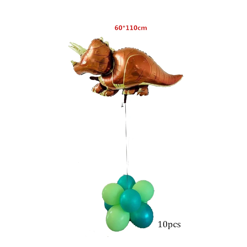 11 шт. фольгированные шары в виде динозавра Большой дракон гелиевые шары мир Юрского периода животные шары в виде динозавра вечерние принадлежности праздничные украшения - Цвет: triceratops