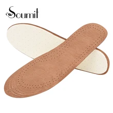 Soumit/дышащая стелька из овечьей кожи, амортизирующая, впитывающая влагу, стельки для обуви, подушка, стелька для детей