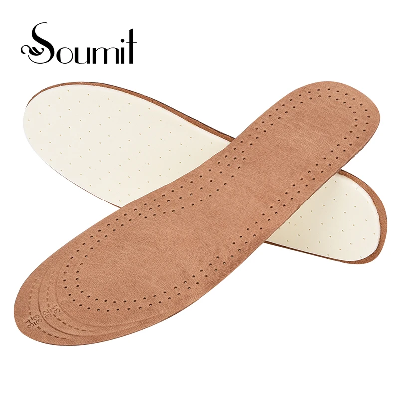

Soumit Sheepskin Leather Breathable Insole Shock Absorption Moisture Wicking Insoles Shoes Cushion Footbed for Children Kids