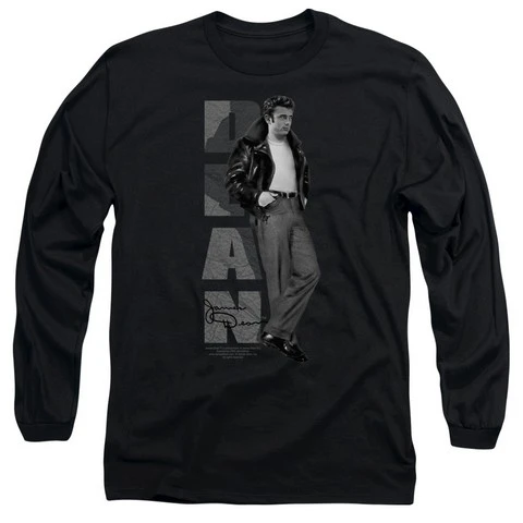 Trevco Dean-Standing Leather - Long Sleeve Adult 18-1 Tee - Black Small (1)