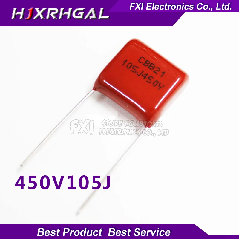 

10PCS 1uF 450V CBB Polypropylene film capacitor pitch 15mm 105 450V 1uF new