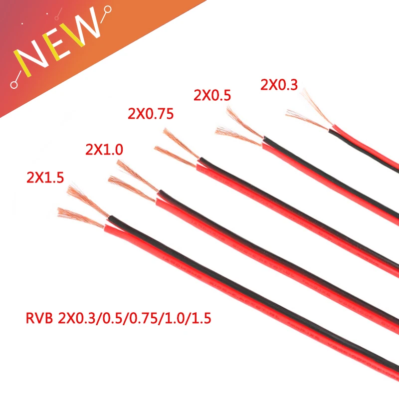1 метр RVB кабель Электрический медный резиновый LED провод красный черный 2Pin изолированный Удлинительный шнур автомобильный аудио кабель кол... 1 метр RVB кабель Электрический медный резиновый LED провод красный черный 2Pin изолированный Удлинительный шнур автомобильный аудио кабель кол...