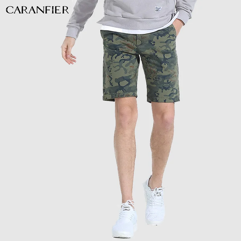 CARANFIER летние шорты Для мужчин хлопок Ретро Камуфляж Высокое качество r Для мужчин s шорты простые высокое качество Non-marking мужские шорты
