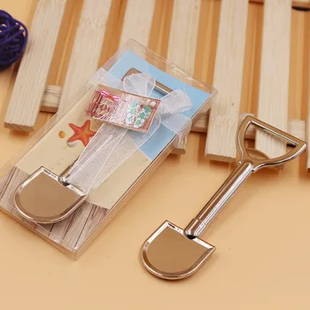 

Wholesale 50pcs/lot zinc alloy shovel beer bottle opener wedding opener favors and gifts, party return goods souvenirs