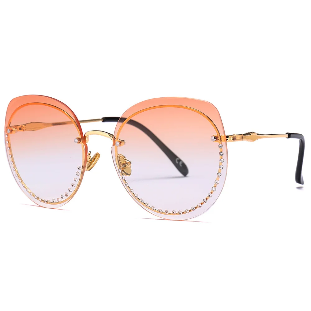 luxury Brand cat Sunglasses Women Diamond Design Gradient Lens Eyewear