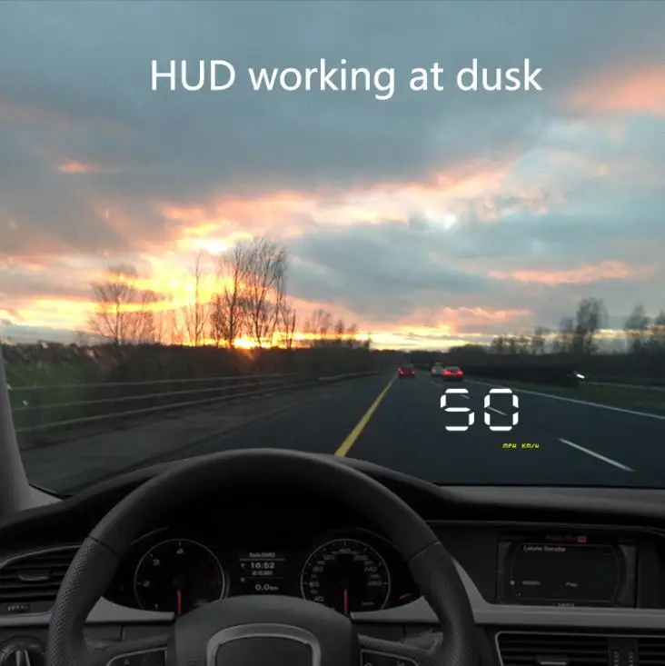 

XYCING A1000 Car Speedometer Head Up Display Windshield Projector Car HUD OBD2 EUOBD Vehicle MPH KM/H Display Alarm Voltage
