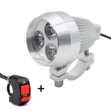 1pcs Aluminum LED Motorcycle Headlight Moto Daylight Spot Light HeadLamp Motorbike Driving Spot Head Light Lamp with Switch 1pcs Aluminum LED Motorcycle Headlight Moto Daylight Spot Light HeadLamp Motorbike Driving Spot Head Light Lamp with Switch