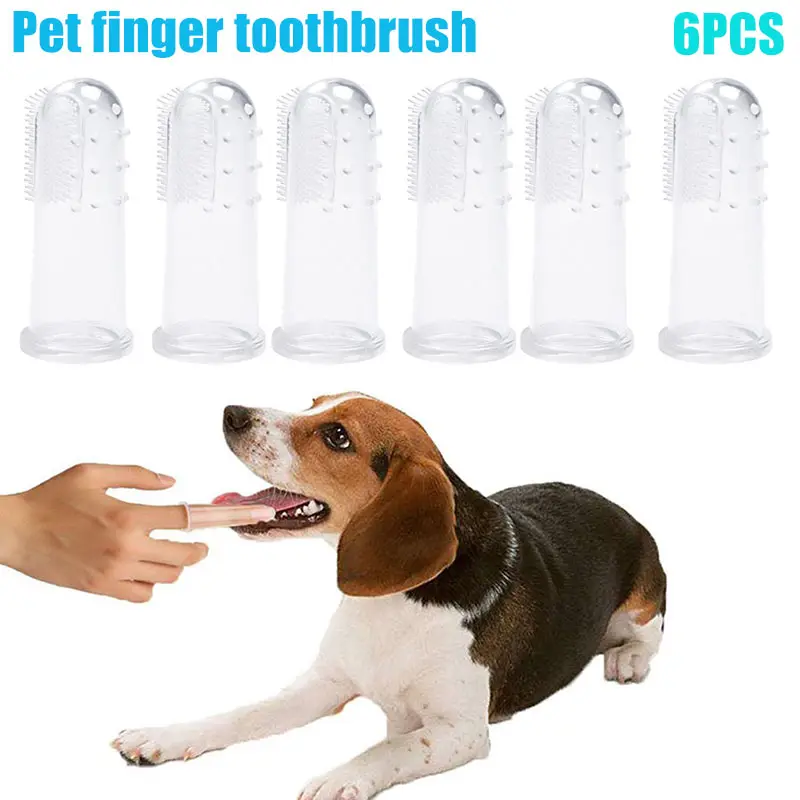 6 шт. Мягкая зубная щетка для собак и кошек, материал для пищевых продуктов для домашних животных, материалы для протирания H99F - Цвет: 6 PCS
