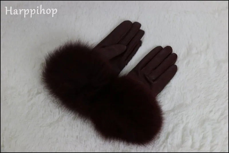 2018 Новое поступление горячая распродажа высокое качество женские перчатки из натурального меха лисы милые женские перчатки из