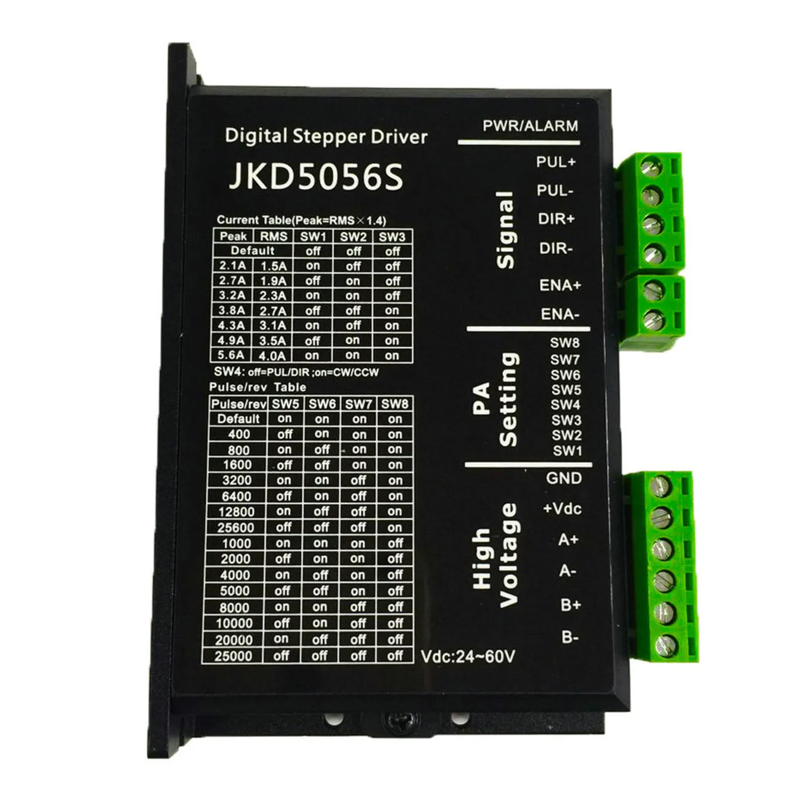 

KD5056S Two-Phase Digital Stepper Driver 0.1-5.0A 24-50VDC Stepper Motor Controller For 2 Phase Stepping Motors Of 4 6 8 Lines