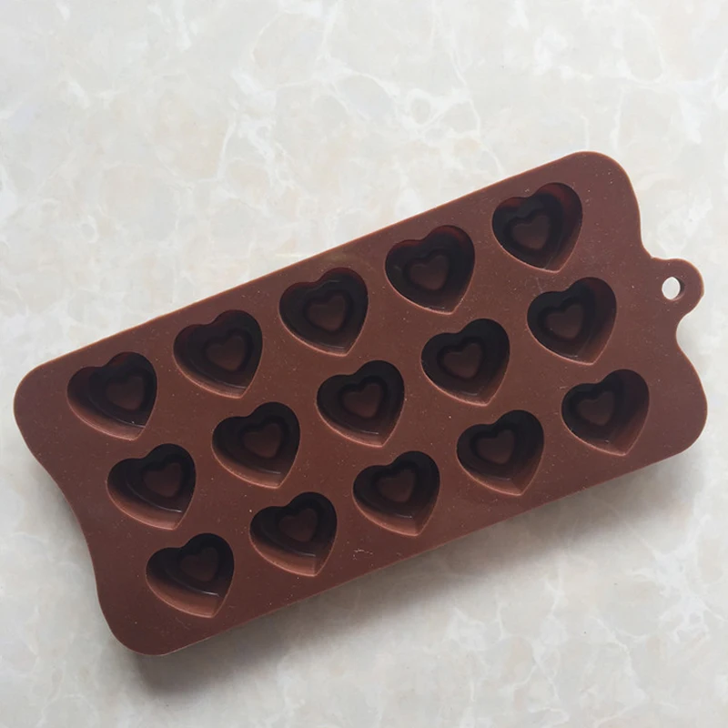 День Святого Валентина любовь сердце форма 15 сетки мини куб конфеты шоколадная форма, форма для торта силиконовые MF158