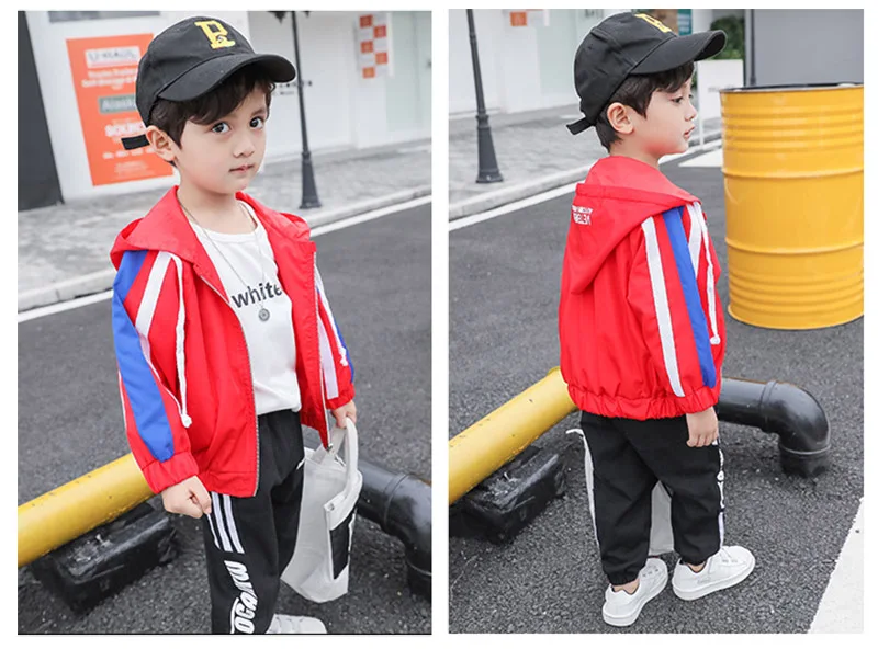  autumn pure color sport jacket for boys children casual hooded windbreaker outwear kids coat children clothing (4)
