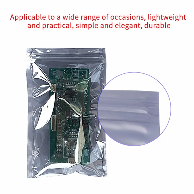 50 шт./лот антистатический алюминий хранения сумка на молнии сумки Resealable антистатические чехол для электронных комплект принадлежностей