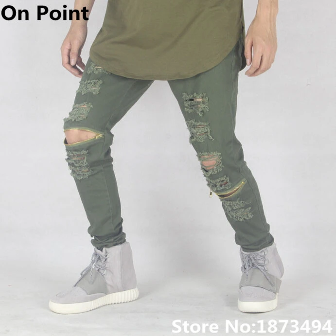 olive green mens skinny jeans