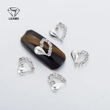 

10 PCS/bag Type 3D Rhinestone Hollow Out Love Alloy Flower Nail Glamour Nail Art Decoration Sparkling Rhinestone Nail Supplies