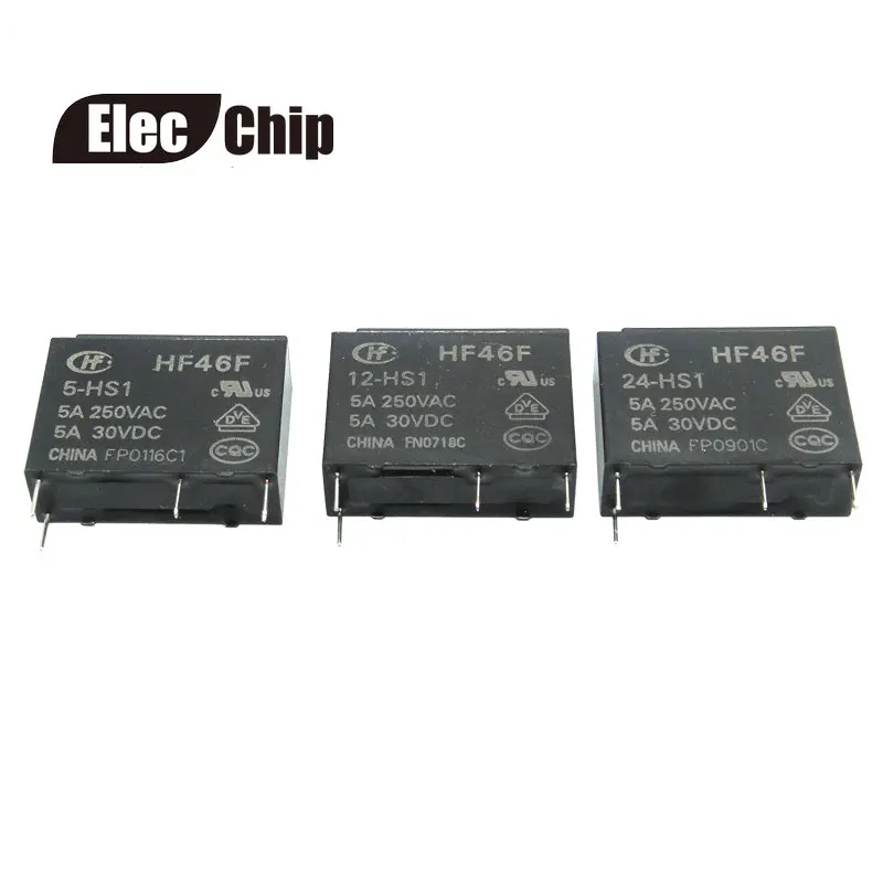 

5PCS/lot Power relays HF46F-5-HS1 HF46F-12-HS1 HF46F-24-HS1 5A250VAC 4PIN