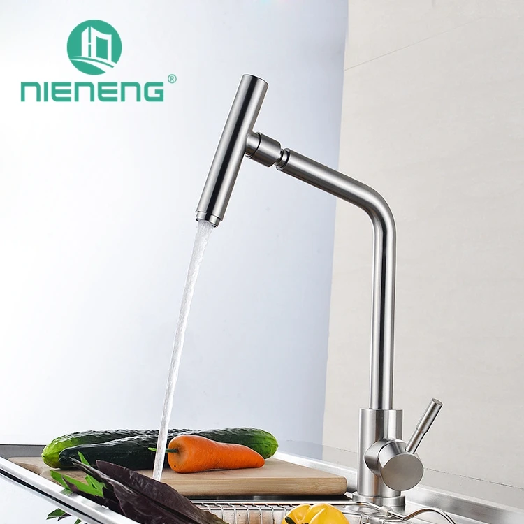 

Nieneng New Design Taps 360 Swivel Solid Brushed Stainless Steel Hot And Cold Sink Mixer Drinking Kitchen Faucet ICD60327