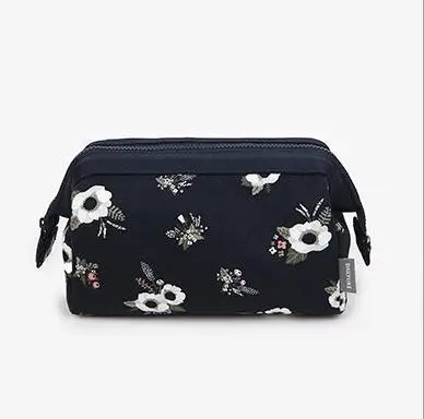 DIHFXX модная полиэфирная многофункциональная женская косметичка, Портативная сумка для хранения, для путешествий, высокое качество, косметички, DX-28 - Цвет: Black flowers