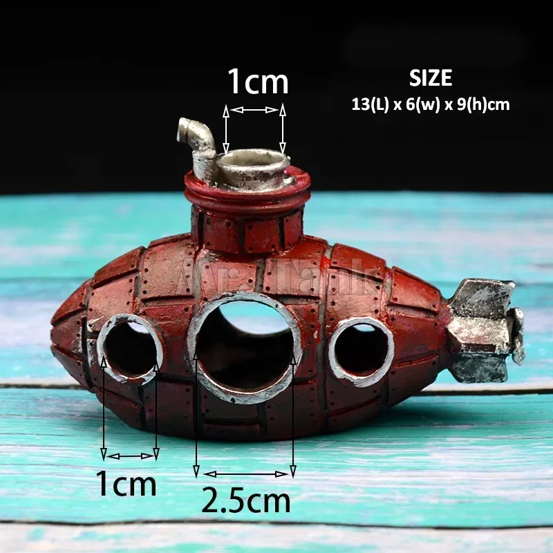 Бургундия Mr. Tank искусственная подводная лодка украшение для аквариума домашнее животное Рыба Укрытие дом разведение Танк Lanscape лодка корабль - Цвет: Бургундия
